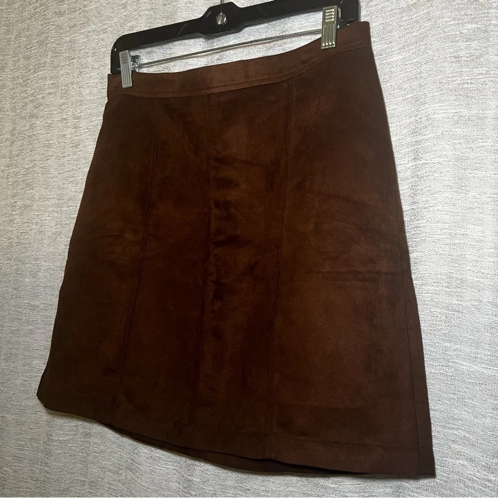 Banana Republic Suede Rich Brown Preppy Academia Mini Skirt Size 6